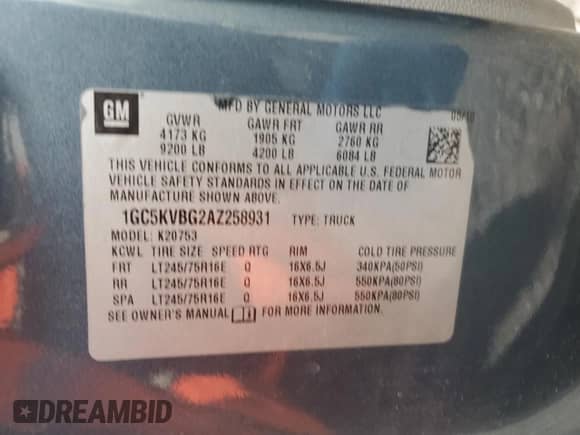 2010 Chevrolet Silverado 2500HD Work Truck z VIN 1GC5KVBG2AZ258931, wystawiony jako Copart lot #75083514 z przebiegiem 121 516 mil mil oraz Szkoda całkowita • Salvage title. Historia ofert i sprzedaży dostępna na DreamBid. Obrazek 12.