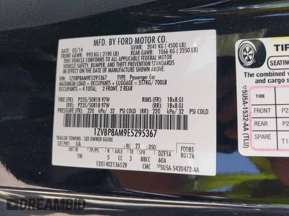 2014 Ford Mustang Premium с VIN 1ZVBP8AM9E5295367, выставлен на аукционе IAAI как лот 42876557 с пробегом 108 180 миль миль и . История ставок и продаж доступна на DreamBid. Изображение 9.