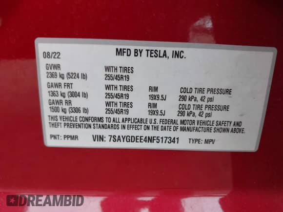 2022 Tesla Model Y Long Range с VIN 7SAYGDEE4NF517341, выставлен на аукционе IAAI как лот 43300755 с пробегом 24 092 миль миль и . История ставок и продаж доступна на DreamBid. Изображение 9.
