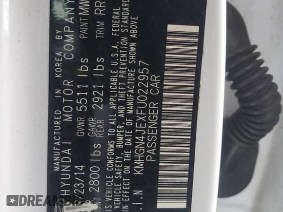 2015 Hyundai Genesis 3.8L z VIN KMHGN4JEXFU022957, wystawiony jako Copart lot #49564814 z przebiegiem 117 387 mil mil oraz . Historia ofert i sprzedaży dostępna na DreamBid. Obrazek 14.