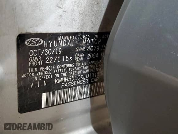 2020 Hyundai Elantra N Line z VIN KMHH55LCXLU131534, wystawiony jako Copart lot #65521765 z przebiegiem 57 080 mil mil oraz Szkoda całkowita • Salvage title. Historia ofert i sprzedaży dostępna na DreamBid. Obrazek 12.