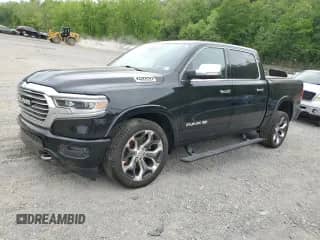 2020 Ram 1500 Longhorn with VIN 1C6SRFKTXLN203355, listed as a Copart auction lot 54517595 with 109,728 mi miles and Salvage title. Bid and sale history available at DreamBid. Image 1.
