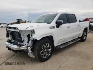 2025 GMC Sierra 1500 SLT with VIN 3GTUUDE83SG206438, listed as a Copart auction lot 59612855 with 4,143 mi miles and Salvage title. Bid and sale history available at DreamBid. Image 1.