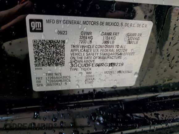 2024 Chevrolet Silverado 1500 LT Trail Boss с VIN 3GCUDFE88RG119219, выставлен на аукционе Copart как лот 55750385 с пробегом 21 644 миль миль и Списание • Salvage title. История ставок и продаж доступна на DreamBid. Изображение 12.