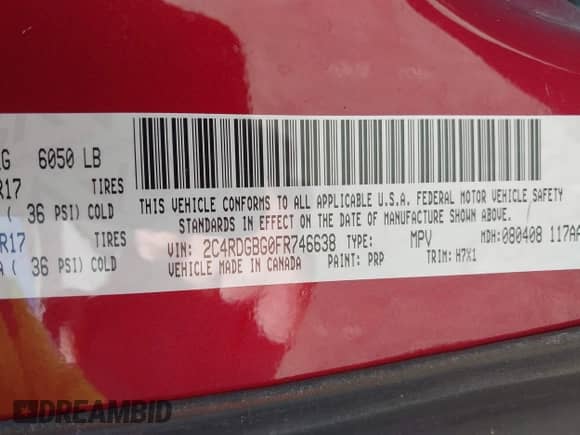 2015 Dodge Grand Caravan American Value с VIN 2C4RDGBG0FR746638, выставлен на аукционе IAAI как лот 42062284 с пробегом 154 964 миль миль и . История ставок и продаж доступна на DreamBid. Изображение 9.