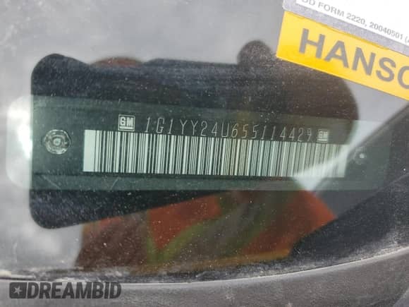 2005 Chevrolet Corvette with VIN 1G1YY24U655114429, listed as a Copart auction lot 75932114 with Not provided miles and Non repairable. Bid and sale history available at DreamBid. Image 13.