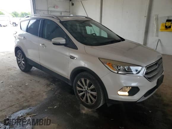 2017 Ford Escape Titanium with VIN 1FMCU0J91HUD92047, listed as a Copart auction lot 59494725 with 114,968 mi miles and Salvage title. Bid and sale history available at DreamBid. Image 4.