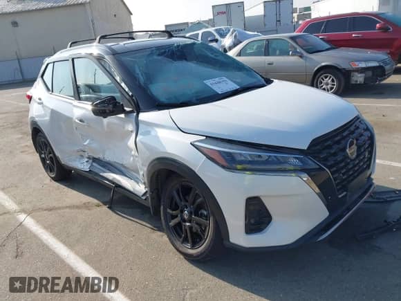 2021 Nissan Kicks SR with VIN 3N1CP5DV7ML509641, listed as a IAAI auction lot 43448359 with 28,732 mi miles and . Bid and sale history available at DreamBid. Image 1.