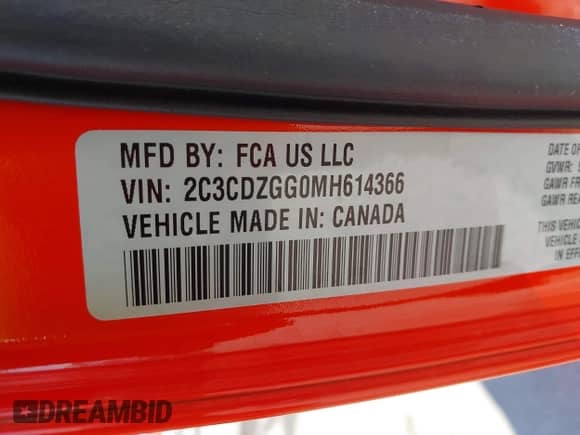 2021 Dodge Challenger SXT z VIN 2C3CDZGG0MH614366, wystawiony jako IAAI lot #43228762 z przebiegiem 47 728 mil mil oraz . Historia ofert i sprzedaży dostępna na DreamBid. Obrazek 9.