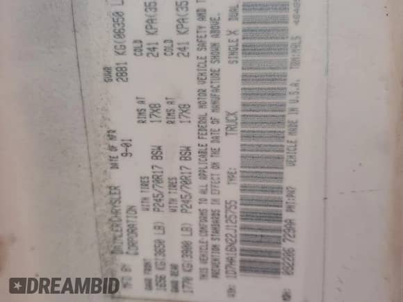 2002 Dodge 1500 z VIN 1D7HA16N22J125755, wystawiony jako Copart lot #65762095 z przebiegiem 133 327 mil mil oraz Szkoda całkowita • Salvage title. Historia ofert i sprzedaży dostępna na DreamBid. Obrazek 12.