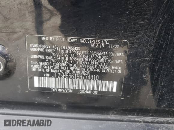 2009 Subaru Forester XT Limited z VIN JF2SH66619H774810, wystawiony jako Copart lot #82624965 z przebiegiem 140 238 mil mil oraz Szkoda całkowita • Salvage title. Historia ofert i sprzedaży dostępna na DreamBid. Obrazek 13.