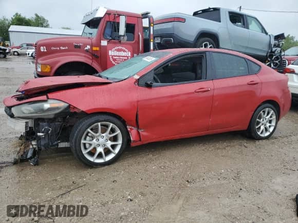 2013 Dodge Dart Rallye with VIN 1C3CDFBH2DD106749, listed as a Copart auction lot 59548535 with Not provided miles and Salvage title. Bid and sale history available at DreamBid. Image 1.
