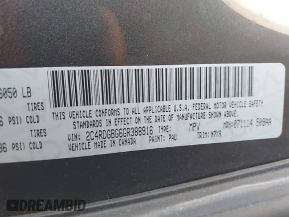 2016 Dodge Grand Caravan SE с VIN 2C4RDGBG6GR388916, выставлен на аукционе IAAI как лот 43087827 с пробегом 206 759 миль миль и . История ставок и продаж доступна на DreamBid. Изображение 9.