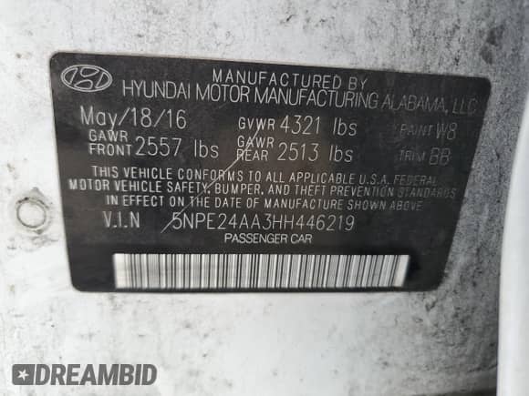 2017 Hyundai Sonata Eco с VIN 5NPE24AA3HH446219, выставлен на аукционе Copart как лот 86225015 с пробегом 115 951 миль миль и Списание • Salvage title. История ставок и продаж доступна на DreamBid. Изображение 12.