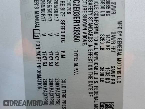 2014 Chevrolet Tahoe Commercial z VIN 1GNLC2E03ER128350, wystawiony jako Copart lot #68876045 z przebiegiem 199 729 mil mil oraz Szkoda całkowita • Salvage title. Historia ofert i sprzedaży dostępna na DreamBid. Obrazek 14.