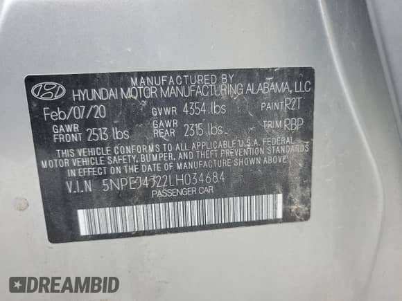 2020 Hyundai Sonata SEL Plus z VIN 5NPEJ4J22LH034684, wystawiony jako Copart lot #70785135 z przebiegiem 72 720 mil mil oraz Szkoda całkowita • Salvage title. Historia ofert i sprzedaży dostępna na DreamBid. Obrazek 12.