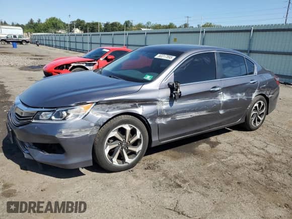 2016 Honda Accord EX-L with VIN 1HGCR2F82GA073176, listed as a Copart auction lot 80317895 with 170,732 mi miles and Salvage title. Bid and sale history available at DreamBid. Image 1.