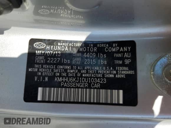 2013 Hyundai Genesis Coupe Grand Touring с VIN KMHHU6KJ1DU103423, выставлен на аукционе Copart как лот 82465725 с пробегом 133 998 миль миль и Списание • Salvage title. История ставок и продаж доступна на DreamBid. Изображение 12.