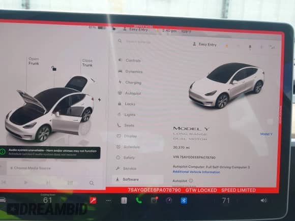 2023 Tesla Model Y Long Range with VIN 7SAYGDEE6PA078790, listed as a IAAI auction lot 43261075 with 20,370 mi miles and . Bid and sale history available at DreamBid. Image 7.
