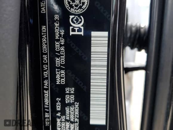 2015 Volvo S60 с VIN YV1902TL2F2368342, выставлен на аукционе Copart как лот 63053745 с пробегом 72 095 миль миль и Списание • Salvage title. История ставок и продаж доступна на DreamBid. Изображение 12.