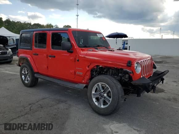 2021 Jeep Wrangler Unlimited Sahara с VIN 1C4HJXEN5MW544560, выставлен на аукционе Copart как лот 80609225 с пробегом 80 609 миль миль и Списание • Salvage title. История ставок и продаж доступна на DreamBid. Изображение 4.