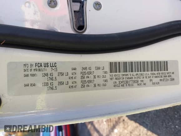 2015 Dodge Journey SXT с VIN 3C4PDCBB1FT728330, выставлен на аукционе IAAI как лот 43552963 с пробегом 68 585 миль миль и . История ставок и продаж доступна на DreamBid. Изображение 9.