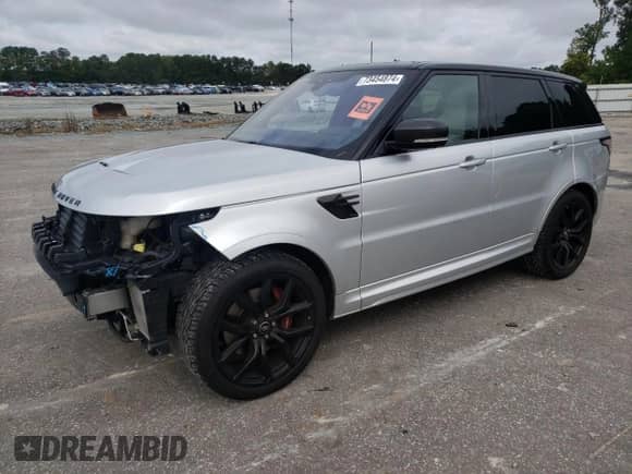 2018 Land Rover Range Rover Sport SVR with VIN SALWZ2SE3JA190546, listed as a Copart auction lot 73454874 with 66,069 mi miles and Salvage title. Bid and sale history available at DreamBid. Image 1.