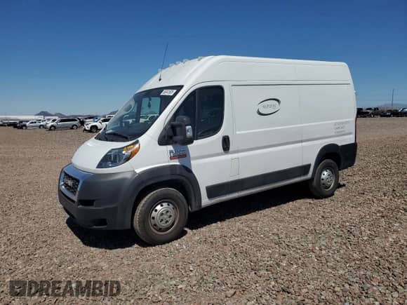 2019 Ram ProMaster Cargo with VIN 3C6TRVBG5KE554212, listed as a Copart auction lot 56341605 with 103,567 mi miles and Salvage title. Bid and sale history available at DreamBid. Image 1.