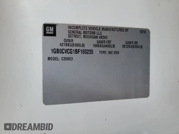 2011 Chevrolet Silverado 2500HD Work Truck with VIN 1GB0CVCG1BF180235, listed as a Copart auction lot 69013585 with 359,573 mi miles and Salvage title. Bid and sale history available at DreamBid. Image 12.