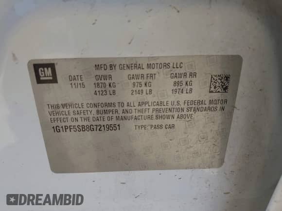 2016 Chevrolet Cruze LT z VIN 1G1PF5SB8G7219551, wystawiony jako IAAI lot #43309174 z przebiegiem 98 665 mil mil oraz . Historia ofert i sprzedaży dostępna na DreamBid. Obrazek 9.