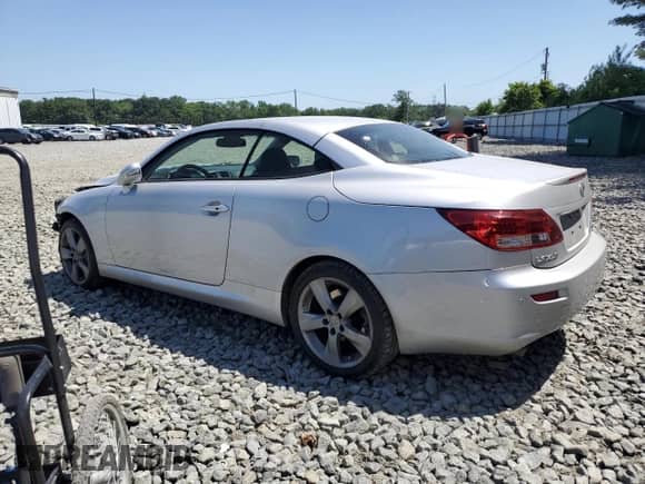 2010 Lexus IS 350 C with VIN JTHFE2C29A2504927, listed as a Copart auction lot 62053225 with 125,263 mi miles and Salvage title. Bid and sale history available at DreamBid. Image 2.
