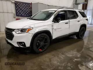 2019 Chevrolet Traverse Premier with VIN 1GNEVKKW6KJ222650, listed as a Copart auction lot 84892654 with 62,954 mi miles and Salvage title. Bid and sale history available at DreamBid. Image 1.