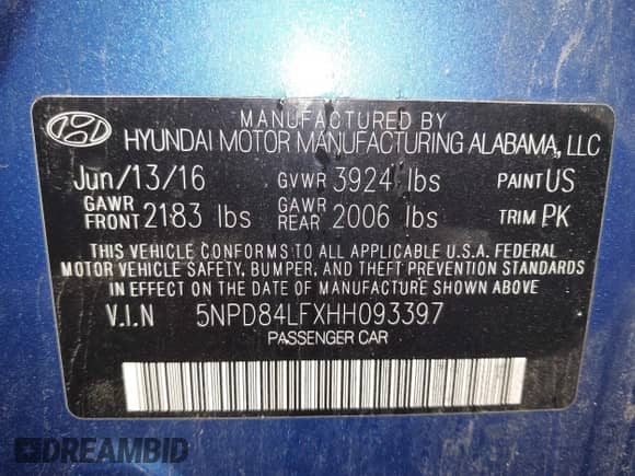 2017 Hyundai Elantra Limited z VIN 5NPD84LFXHH093397, wystawiony jako IAAI lot #42446648 z przebiegiem 105 650 mil mil oraz . Historia ofert i sprzedaży dostępna na DreamBid. Obrazek 9.
