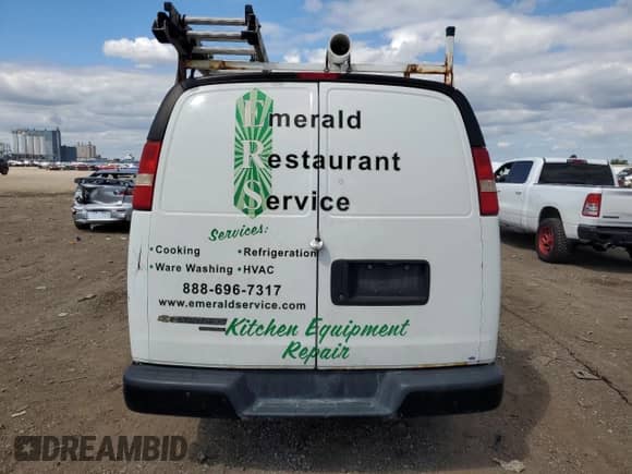 2013 Chevrolet Express Cargo with VIN 1GCWGFCA6D1143242, listed as a Copart auction lot 70320265 with 330,928 mi miles and Salvage title. Bid and sale history available at DreamBid. Image 6.