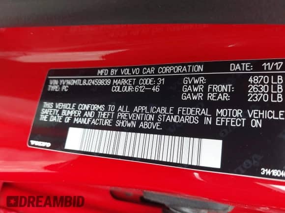 2018 Volvo S60 Dynamic с VIN YV140MTL8J2459839, выставлен на аукционе IAAI как лот 42993213 с пробегом 126 241 миль миль и . История ставок и продаж доступна на DreamBid. Изображение 9.