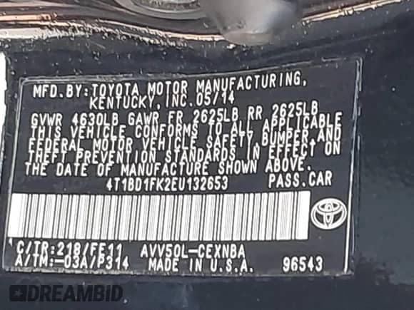 2014 Toyota Camry LE с VIN 4T1BD1FK2EU132653, выставлен на аукционе IAAI как лот 43098010 с пробегом 265 804 миль миль и . История ставок и продаж доступна на DreamBid. Изображение 9.