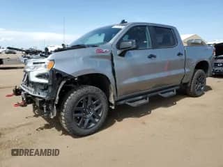 2025 Chevrolet Silverado 1500 LT Trail Boss с VIN 3GCUKFED5SG293371, выставлен на аукционе Copart как лот 61132085 с пробегом 3 858 миль миль и Списание • Salvage title. История ставок и продаж доступна на DreamBid. Изображение 1.