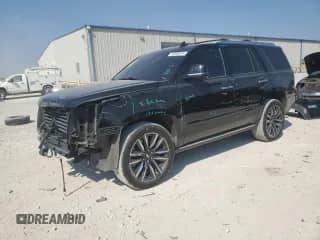 2020 Cadillac Escalade Platinum with VIN 1GYS4DKJ0LR176258, listed as a Copart auction lot 74388814 with 76,276 mi miles and Salvage title. Bid and sale history available at DreamBid. Image 1.