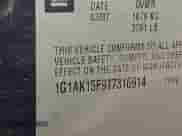 2007 Chevrolet Cobalt LS с VIN 1G1AK15F977316914, выставлен на аукционе IAAI как лот 42439739 с пробегом 73 201 миль миль и . История ставок и продаж доступна на DreamBid. Изображение 9.