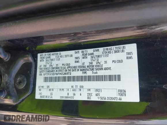 2015 Ford F-150 XLT z VIN 1FTFX1EF6FKE26572, wystawiony jako IAAI lot #43183122 z przebiegiem 172 027 mil mil oraz . Historia ofert i sprzedaży dostępna na DreamBid. Obrazek 9.