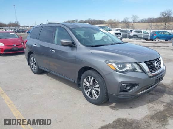 2017 Nissan Pathfinder SL with VIN 5N1DR2MM0HC639453, listed as a IAAI auction lot 41962009 with 156,776 mi miles and . Bid and sale history available at DreamBid. Image 1.