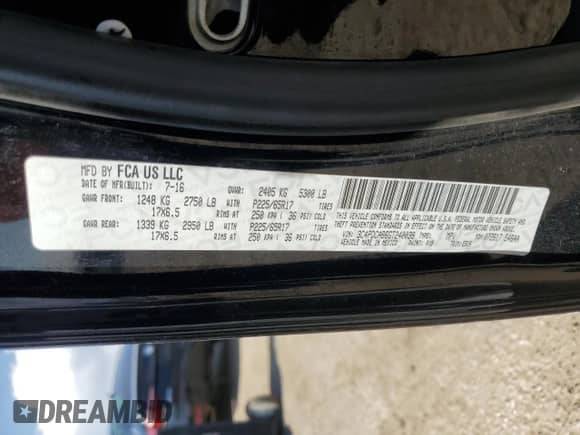 2016 Dodge Journey SE z VIN 3C4PDCAB6GT240039, wystawiony jako Copart lot #63121865 z przebiegiem 125 381 mil mil oraz Szkoda całkowita • Salvage title. Historia ofert i sprzedaży dostępna na DreamBid. Obrazek 14.