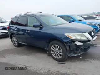 2013 Nissan Pathfinder SL with VIN 5N1AR2MMXDC615769, listed as a IAAI auction lot 42883392 with 178,431 mi miles and . Bid and sale history available at DreamBid. Image 1.