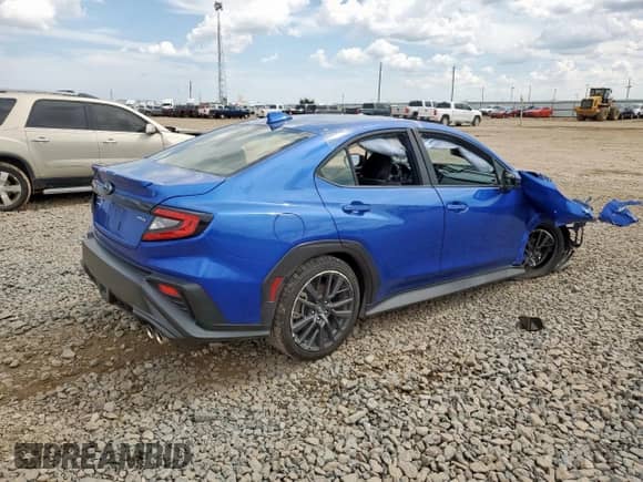 2022 Subaru WRX Premium with VIN JF1VBAF67N9011927, listed as a Copart auction lot 81581165 with Not provided miles and Salvage title. Bid and sale history available at DreamBid. Image 3.