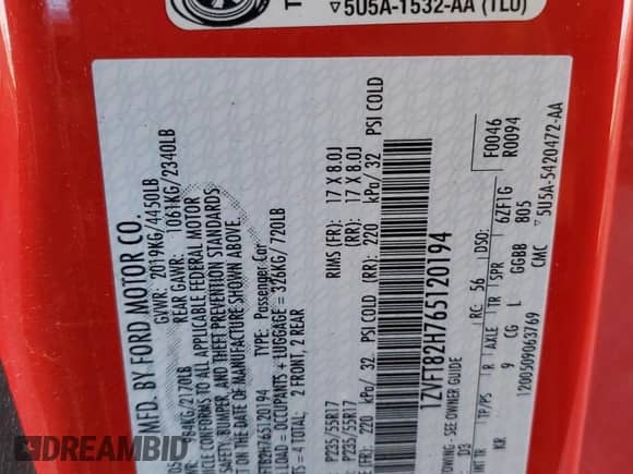 2006 Ford Mustang GT Deluxe с VIN 1ZVFT82H765120194, выставлен на аукционе Copart как лот 69232235 с пробегом 89 604 миль миль и Чистый • Clean title. История ставок и продаж доступна на DreamBid. Изображение 12.