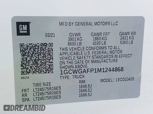 2021 Chevrolet Express Cargo с VIN 1GCWGAFP1M1244868, выставлен на аукционе IAAI как лот 42964153 с пробегом 62 764 миль миль и . История ставок и продаж доступна на DreamBid. Изображение 9.