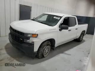 2020 Chevrolet Silverado 1500 Work Truck with VIN 1GCRWAEF9LZ321866, listed as a Copart auction lot 55169775 with 117,565 mi miles and Salvage title. Bid and sale history available at DreamBid. Image 1.