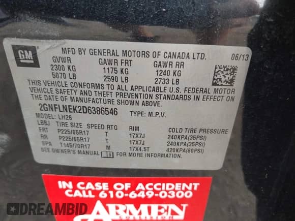 2013 Chevrolet Equinox LT с VIN 2GNFLNEK2D6386546, выставлен на аукционе IAAI как лот 42701546 с пробегом 116 361 миль миль и . История ставок и продаж доступна на DreamBid. Изображение 9.