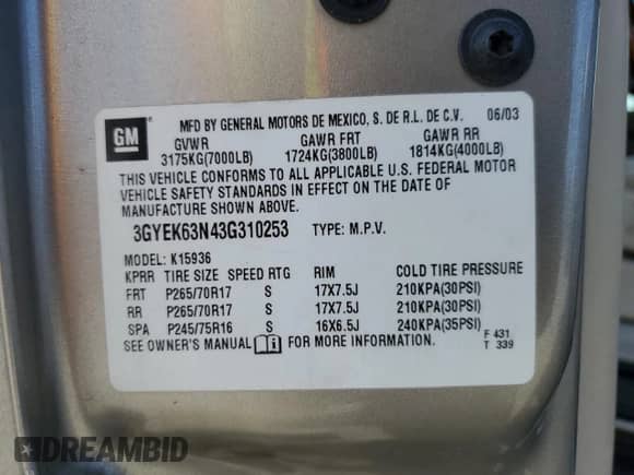 2003 Cadillac Escalade EXT with VIN 3GYEK63N43G310253, listed as a Copart auction lot 50686765 with 181,107 mi miles and Salvage title. Bid and sale history available at DreamBid. Image 13.