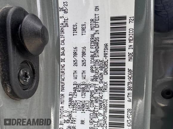 2023 Toyota Tacoma SR с VIN 3TMCZ5AN5PM600532, выставлен на аукционе Copart как лот 91505205 с пробегом 10 826 миль миль и Чистый • Clean title. История ставок и продаж доступна на DreamBid. Изображение 10.